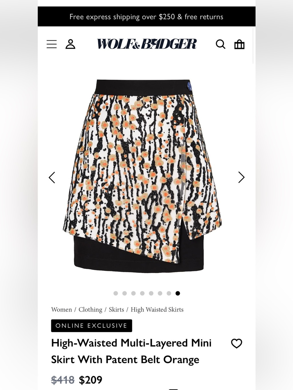 Julia Allert High Waisted Multi-Layered Mini Skirt Size L